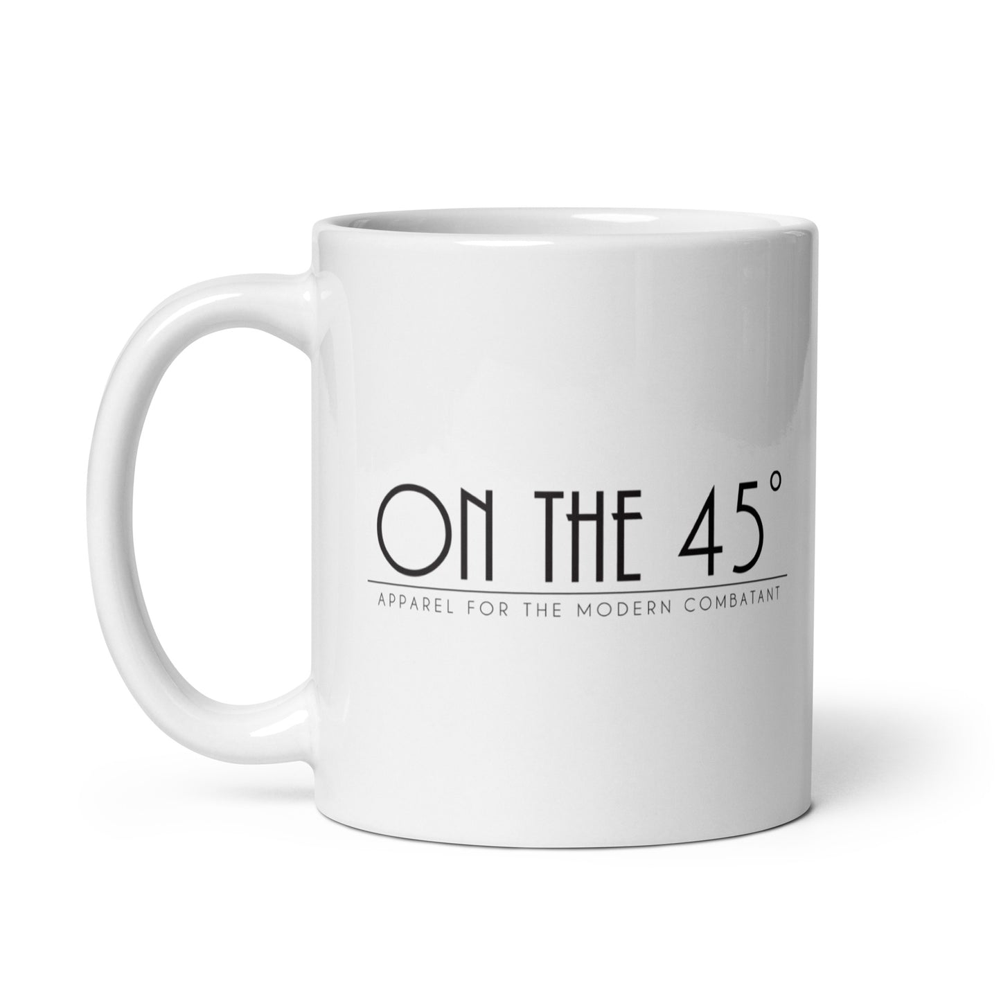 White 'On the 45' glossy mug