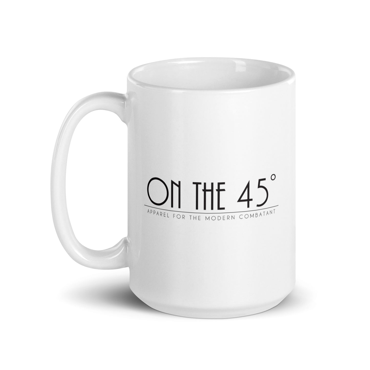 White 'On the 45' glossy mug